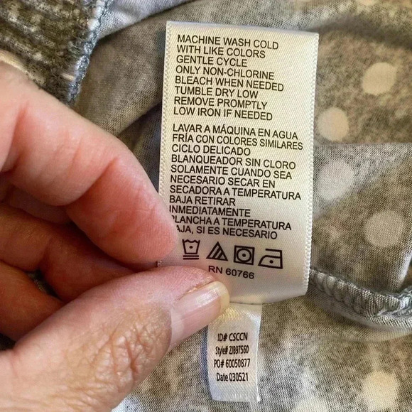 Jane and Bleecker XXL Woman’s Gray with White Polka Dots Pajama Sleep Pants. - Picture 7 of 11